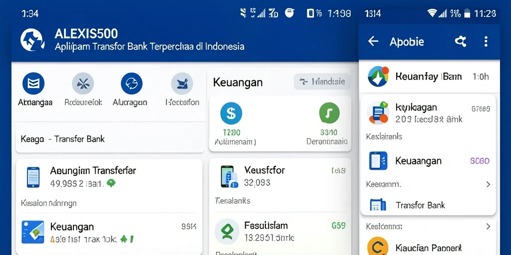 Antarmuka ALEXIS500 yang sederhana dan mudah digunakan untuk transfer bank.