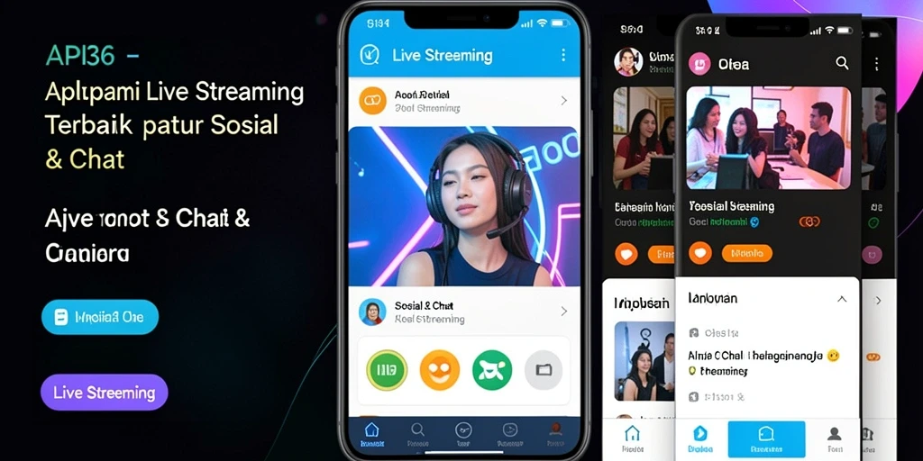 Tampilan antarmuka API36 saat sesi Live Streaming dengan fitur interaktif.