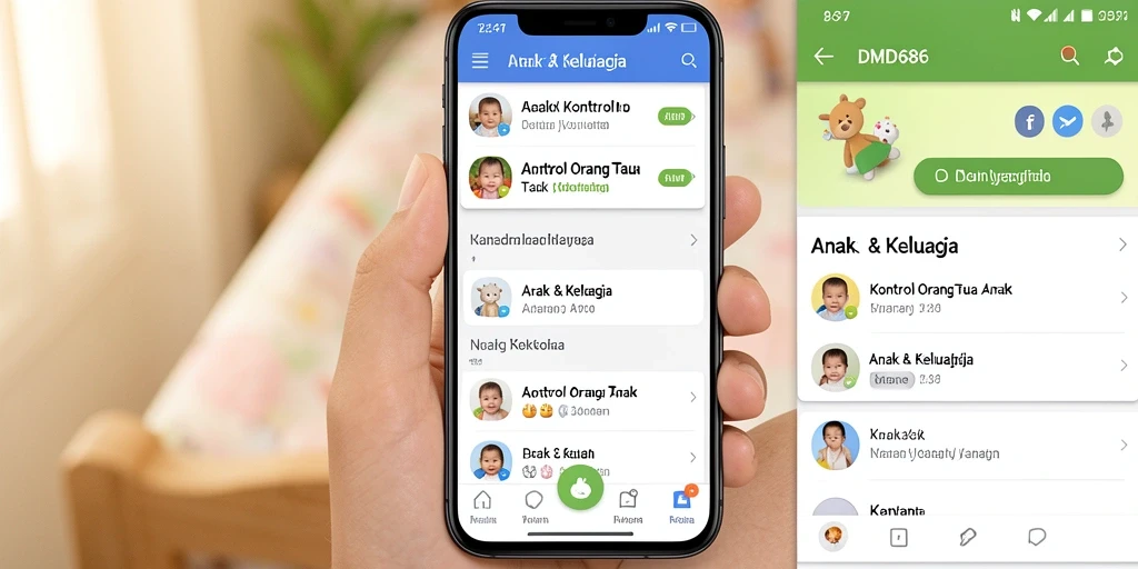 Tampilan antarmuka DMD686 yang ramah anak untuk kontrol orang tua.
