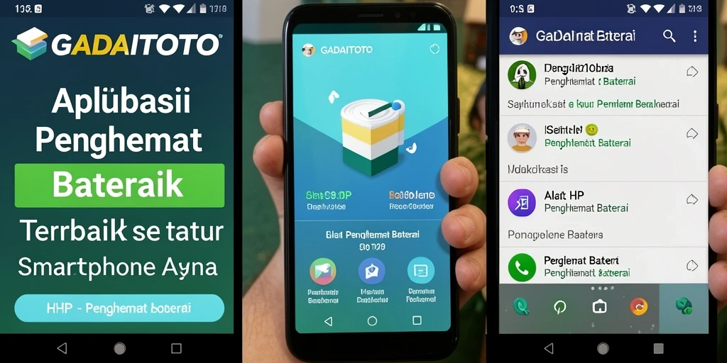 Antarmuka GADAITOTO yang menarik dengan fitur Penghemat Baterai.