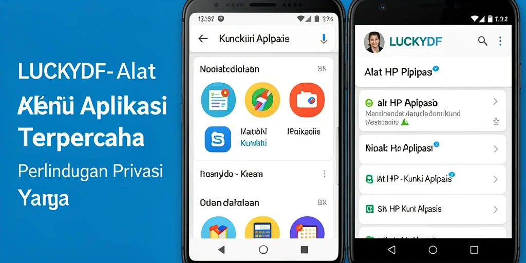 Antarmuka LUCKYDF yang menampilkan fungsi kunci aplikasi yang aman.