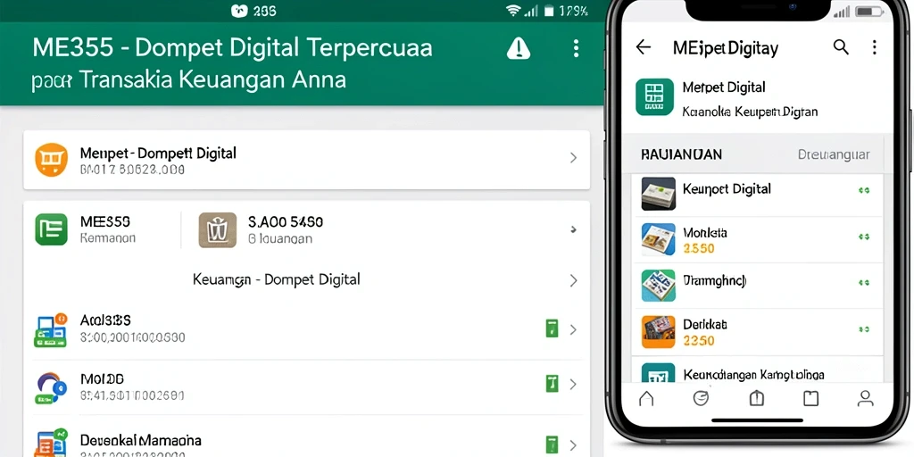 Antarmuka ME355 yang sederhana dan fungsional untuk Dompet Digital.