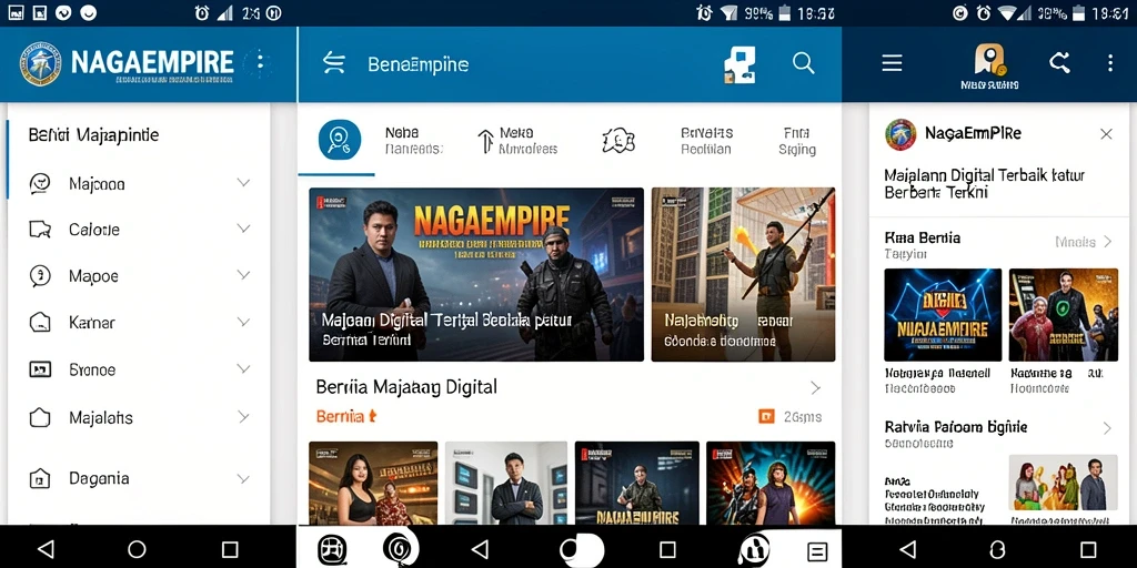 Tampilan antarmuka NAGAEMPIRE yang menarik dan informatif.