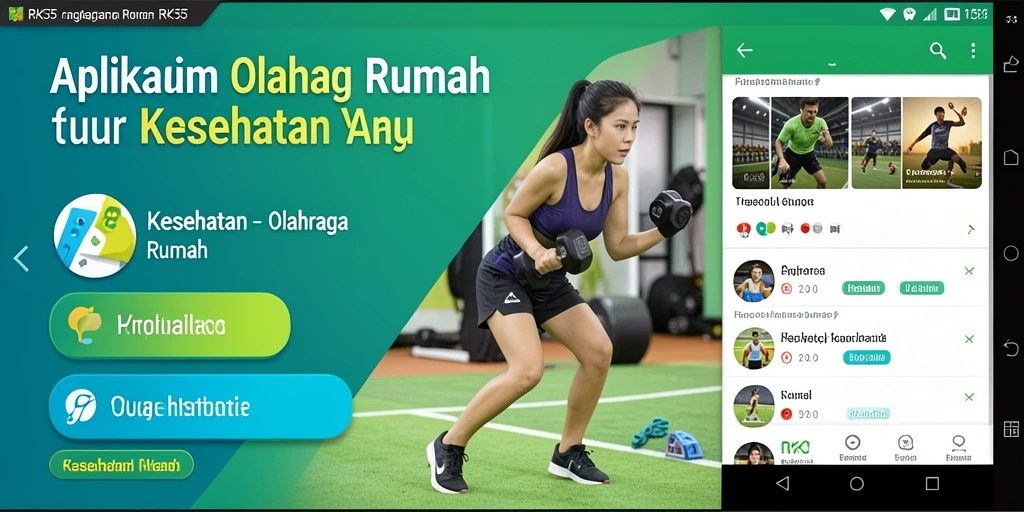 Tampilan antarmuka RK55 dengan fitur olahraga rumah yang menarik.