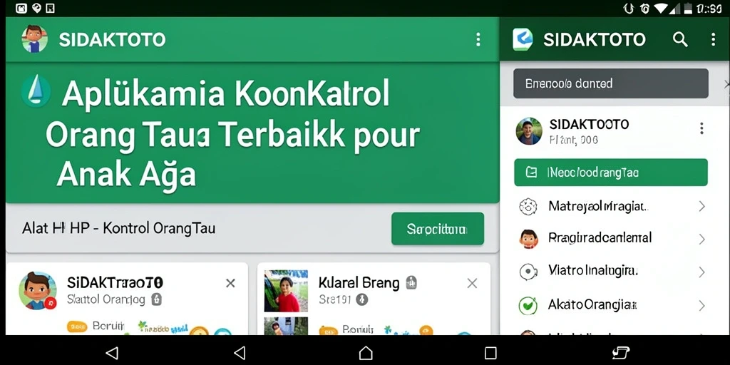 Tampilan antarmuka SIDAKTOTO yang intuitif untuk kontrol orang tua.