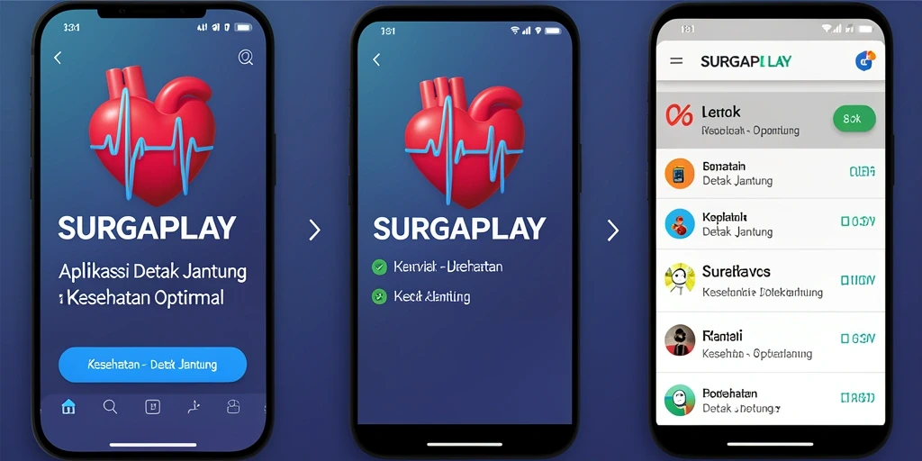 Antarmuka SURGAPLAY menunjukkan grafik detak jantung yang jelas.